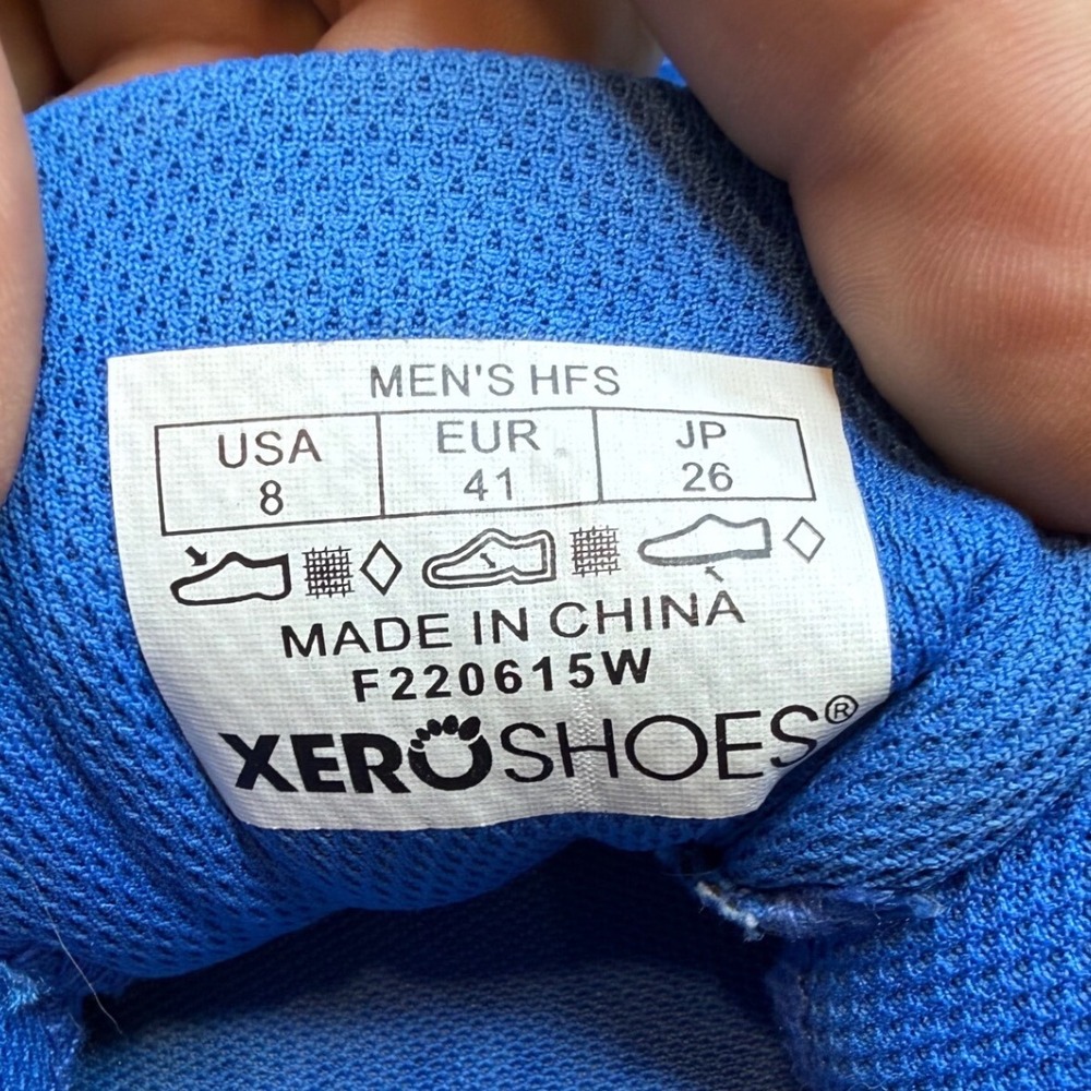 Xero Shoes HFS Mens Road Running Shoes Blue Yellow Minimalist Barefoot Size 8 - Picture 11 of 11
